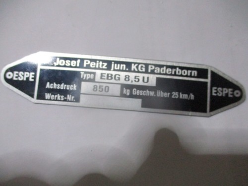 Josef peitz typenschild - peitz, schild
