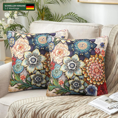 Kissenbezug 40x40 boho vintage - kissenbezug,