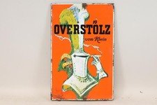 Altes Werbe Emailleschild Overstolz vom Rhein (BK6768)