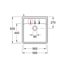 Lochbohrung 1 Ø 35 mm - Spülstein / Villeroy & Boch / Einzelbecken / Bohrung