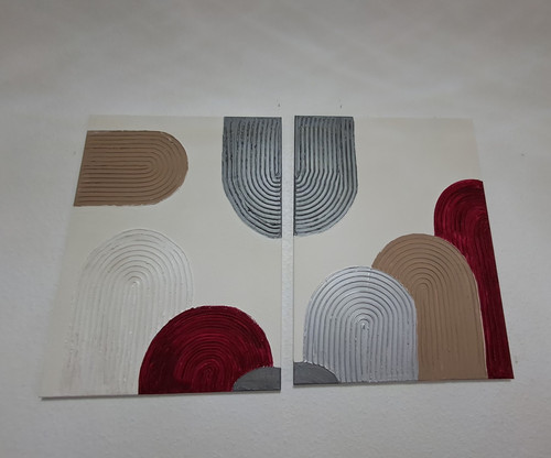 Abstraktes wandbild teilig - abstraktes,