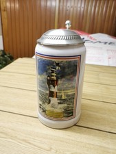 Bierkrug Post Sammler Edition Roter Sand Zinndeckel 