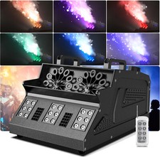 2000W 18LED RGB 3in1 Seifenblasenmaschine Nebelmaschine Bubble Bühnenlicht Party