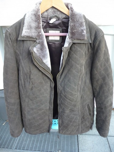 Lederjacke mit webpelzkragen - lederjacke,