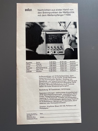Braun weltempfänger 1000 - t,