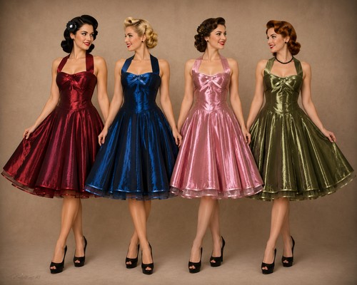 Taftkleid zum petticoat - taftkleid,