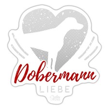 Dobermann Liebe Hundeliebe Aufkleber Sticker, max. 10 x 10 cm, 10 x 10 cm