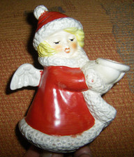 schöner GOEBEL Engel rotes Kleid mit weißem Pelzrand signier Ho selten