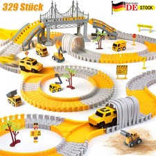 329Stk Autorennbahn Elektroauto Autorennbahn Rennbahn 6 Autos Bagger Spielzeug