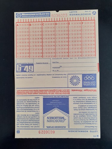 Lottoschein aus - 6,