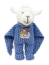 Sigikid Plüschtier Schaf Lamm 🦊 Vintage Ziege Blau - Weiß Karriert ca 20 cm