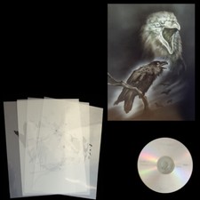 Airbrush Schablone Rabe 0361 Schablone mit Anleitungs CD