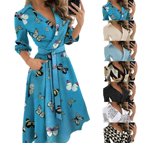 Damen druckkleid lang - damen,
