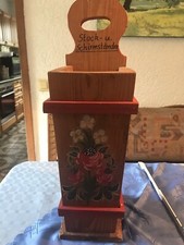 Schirmständer Bauernmalerei Holz Regenschirmständer Blumen bemalt Landhaus