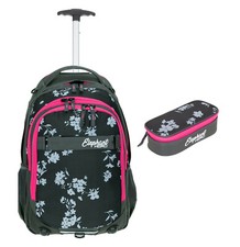 Trolley 2T Set Elephant Signature Schultrolley + Mäppchen 12838 Grey Flower tm