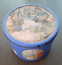 Große runde Blechdose Keksdose blau