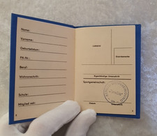 Mitgliedsbuch des DTSB - Deutscher Turn- und Sportbund der DDR, Blanko + Stempel