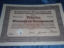 Historische  Aktie , Wollgarn