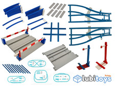 Lego® Eisenbahn 4,5V TRAIN Schienen Gerade Gebogene Weiche Kreuzung BLAU TRACK