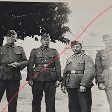 Foto WK2 Soldaten Uniform Abzeichen Koppel Männer Krieg Wehrmacht WW2 (Z176)