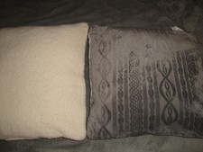 Kissen mit Füllung, 2er Set, doppelseitig ,Strick + Plüsch, 50x50, neu