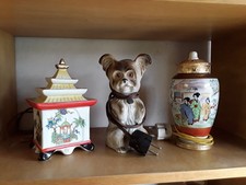 Rauchverzehrer Hund Teehaus und Vase 3 Stck. Vintage Retro