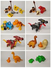Lego Duplo Dino Drache T-Rex Langhals Triceratops Flugsaurier Höhlenmenschen