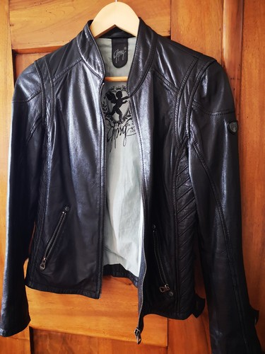 Damen schwarze lederjacke von - lederjacke,