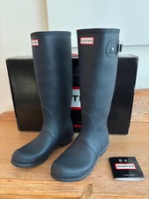 HUNTER Stiefel Damen gebraucht Größe UK 7 NAVI BLUE  NP 119,00 €