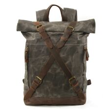 Vintage Rucksack, Canvas Leder