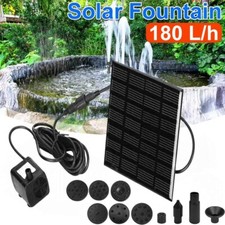 Solar Teichpumpe Solarpanel Bachlaufpumpe Solar Pumpe Gartenbrunnen mit 6 Düsen