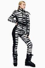 TopShop Animal Print Ski Anzug Größe UK 6 8 10 14 All In One Schneeanzug