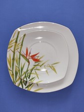 ✅ 14 tlg. Porzellan Tellerset Dessertteller 19 cm Essteller 26 cm Leicht Eckig