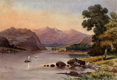 Bergseenlandschaft antikes - -,