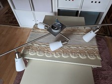 ESL Lampe Strahler Deckenleuchte 4 flammig verstellbar Silber Rauchglas