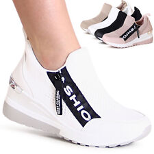 Damen Keil Sneaker Light Slipper Plateau Turnschuhe Keilabsatz