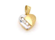 Anhänger 333 Gold 8 Karat Gelbgold pendantif Herz heart pendant bicolor G2628/25