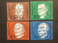 Bund, Mi.-Nr. 554-557 aus Block 4 mit Klasse-Vollstempel, Ortsstempel