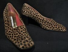 LUXUS Kalbsfell DESIGNER Echt PELZ LEDER Leo Leopard Vintage Pumps Stöckelschuhe