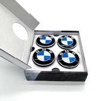 BMW Nabenabdeckung Nabenkappen Feststehend Spinning Caps 68mm - Blau/Weiß