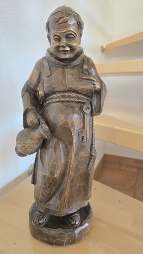 Schnitzerei holz figur mönch - schnitzerei,