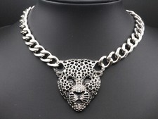 GOLDJUNGE69 * BREITE GLIEDER KETTE * TIGER PUMA KOPF *  SILBER SCHICK EDEL MODE