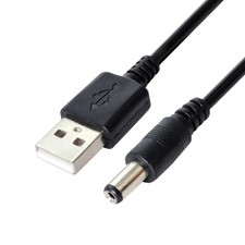 USB Kabel, 2.0, DC 5V, Hohlstecker, Ladekabel, 80cm, Schwarz, Stromversorgung