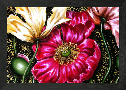 Island mohnblumen gerahmtes - mohnblumen,