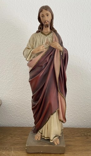 Alte herz jesu figur gips - alte,