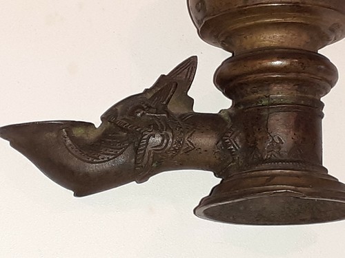 Alte bronze oellampe antique - alte,