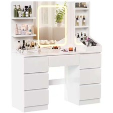 Schminktisch Frisiertisch Kosmetik Spiegel LED Touch 7 Schubladen 7 Ablagefächer