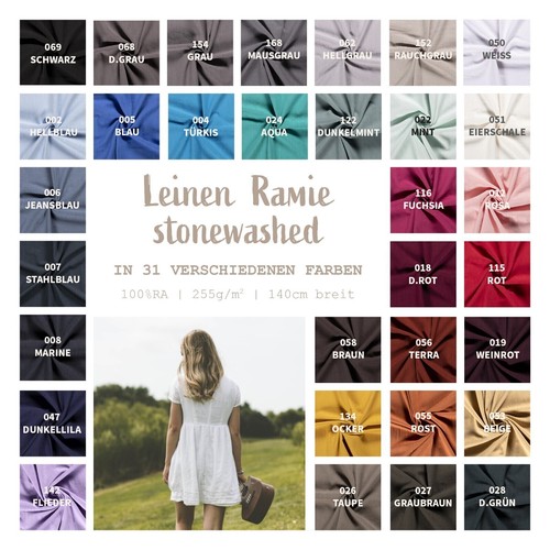 Leinen meterware stonewashed - leinen,