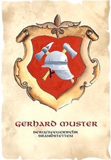 Wappen FEUERWEHRMANN FEUERWEHRFRAU  DIN A4  WP Geburtstag Jubiläum