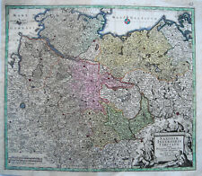 Niedersachsen Hamburg Hannover Rostock  Kupferstich Landkarte Homann Erben 1784